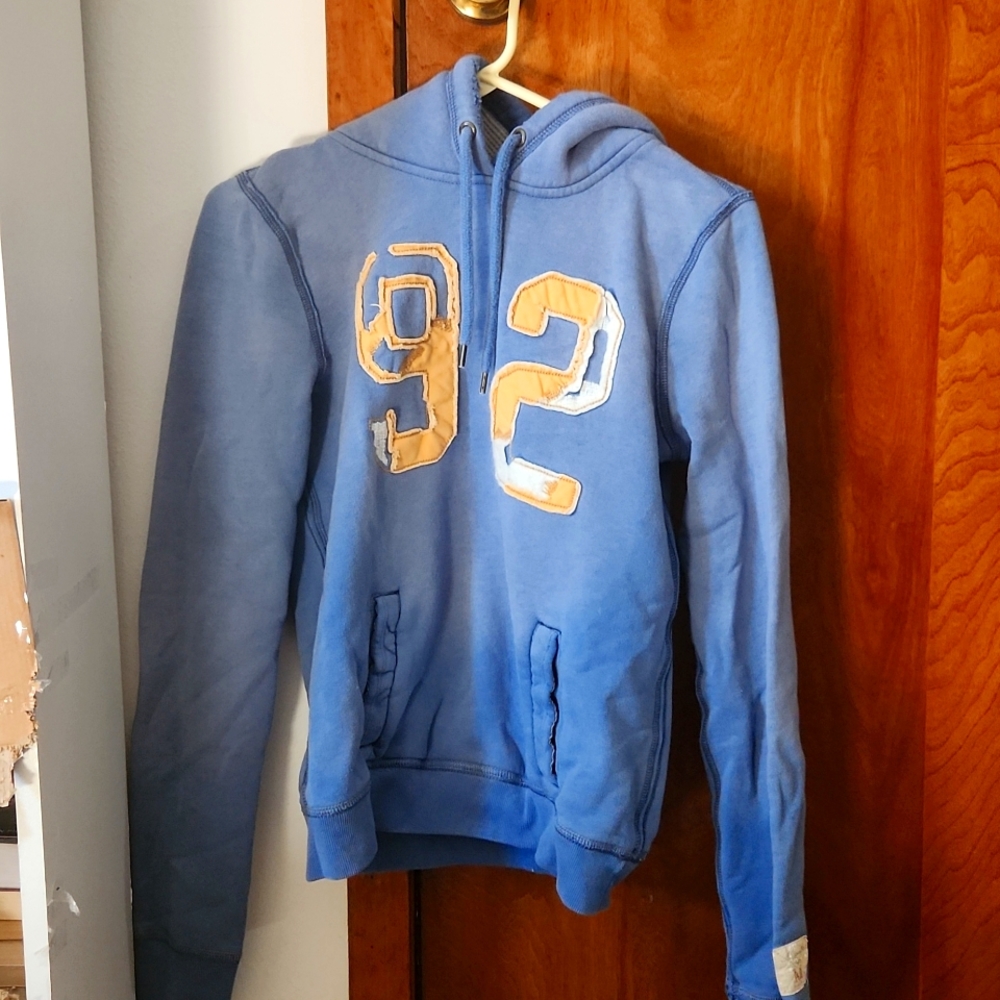 ABERCROMBIE AND FITCH,BLUE AND YELLOW,MEDIUM Hoodie